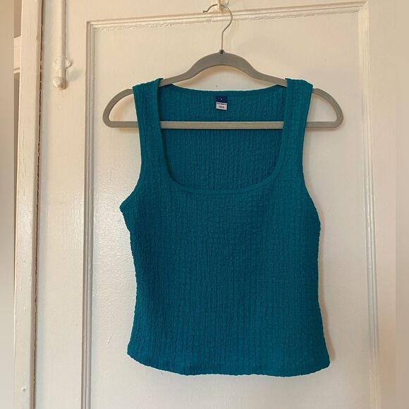 Old Navy Teal Sleeveless Textured Women's Tank Top Size Small - Picture 1 of 7